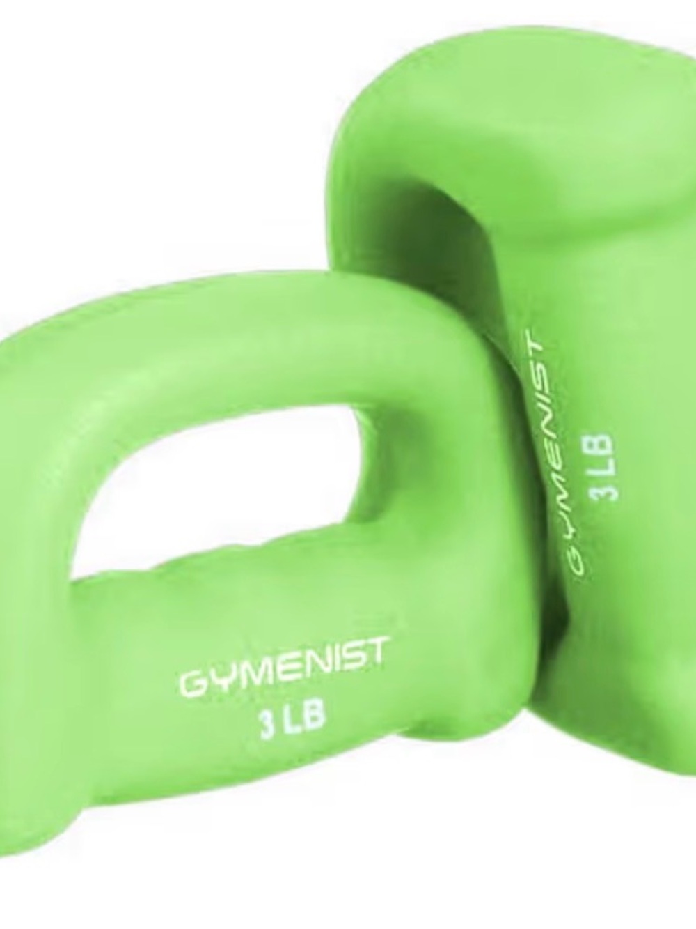 Gymenist 3 lb Green Vinyl hand weights - Lightweight Home Workout